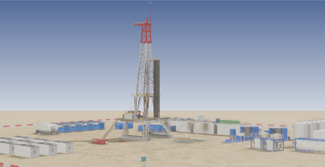 ADNOC Onshore drilling rig scene from a Learning from Incidents animation by Jincom