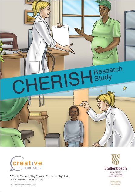 Illustrated contract for CHERISH research study produced by Creative Contracts and Jincom
