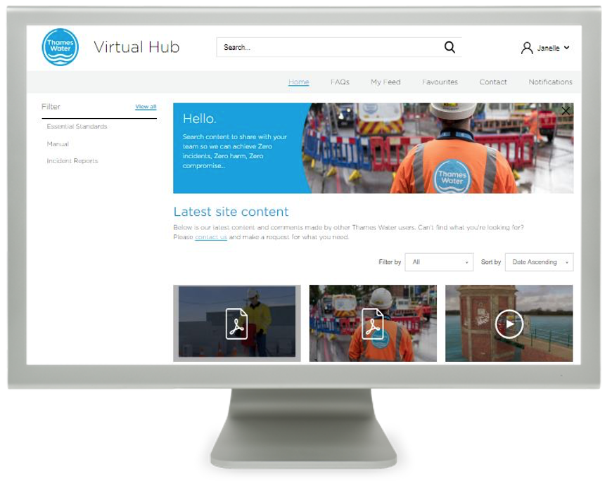 Thames Water Virtual Digital Hub — contractor and stakeholder content portal