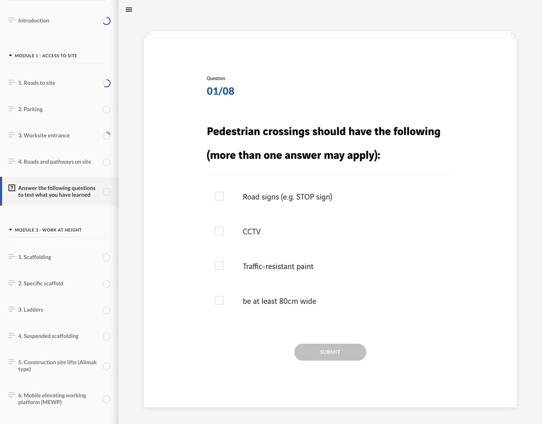 VINCI Construction e-learning module — screen 3