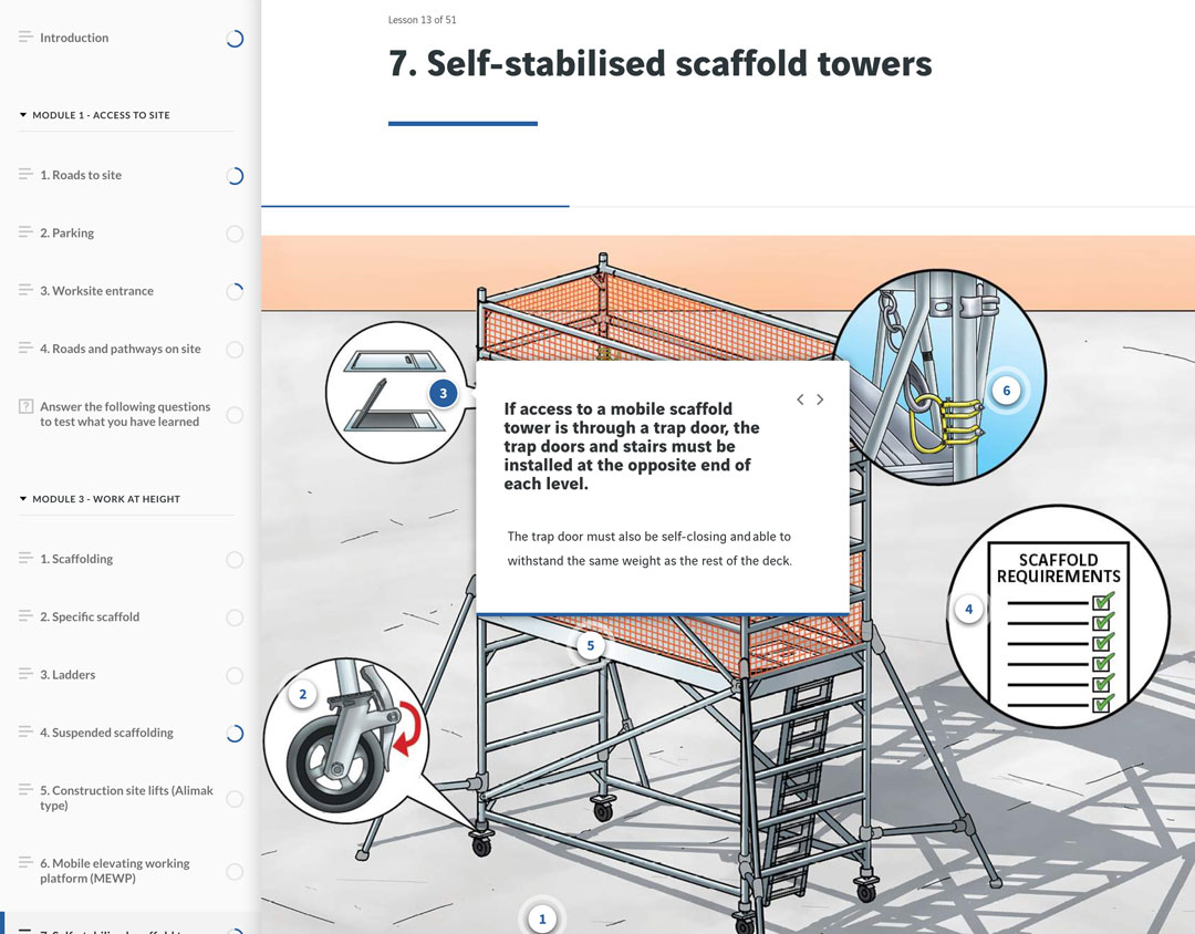 VINCI Construction e-learning module — screen 4