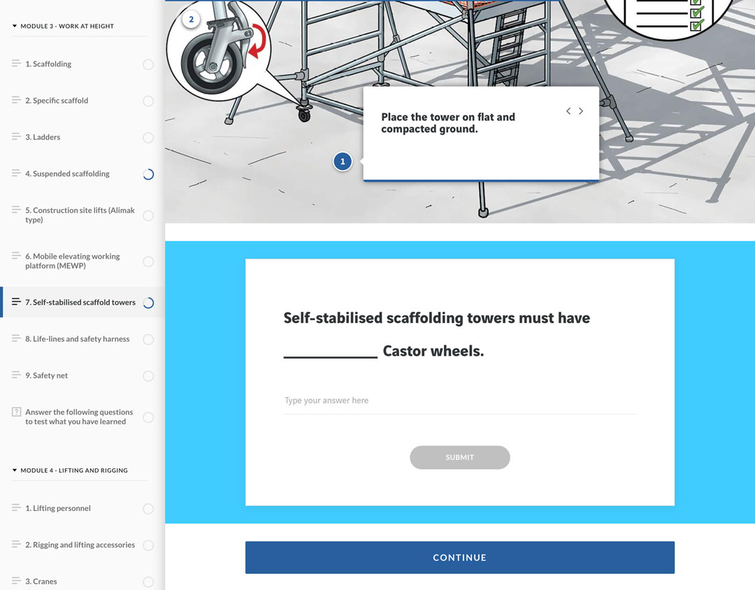 VINCI Construction e-learning module — screen 5