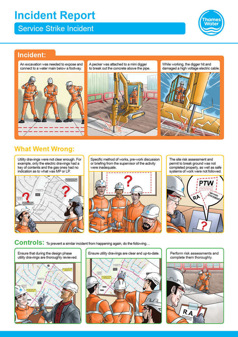 Thames Water service strike visual incident report — page 1